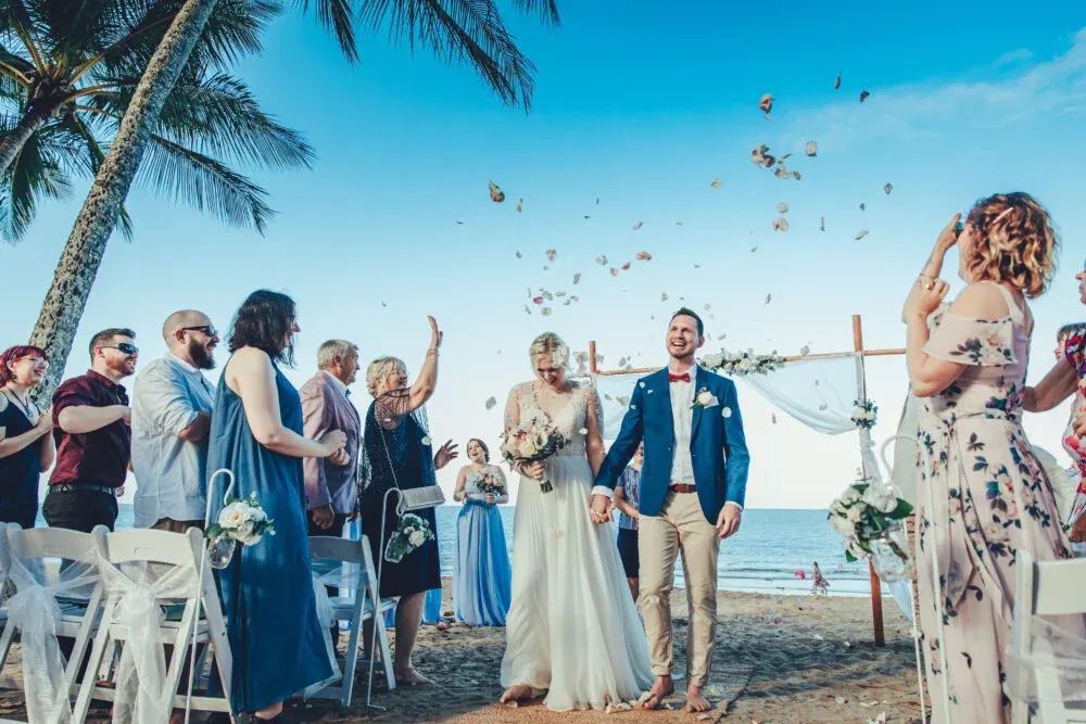 Wedding celebration for newly married couple