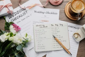 Wedding checklist with schedule for the big day
