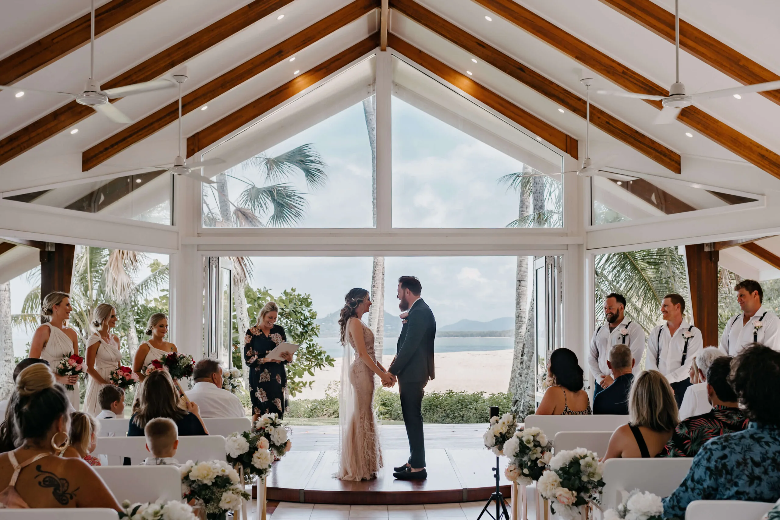 wedding ceremony inside the Alamanda Great Barrier Reef Chapel